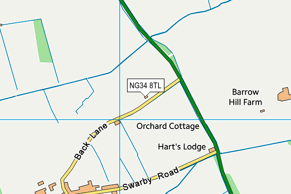 NG34 8TL map - OS VectorMap District (Ordnance Survey)