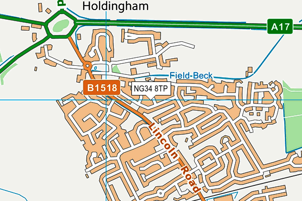 NG34 8TP map - OS VectorMap District (Ordnance Survey)