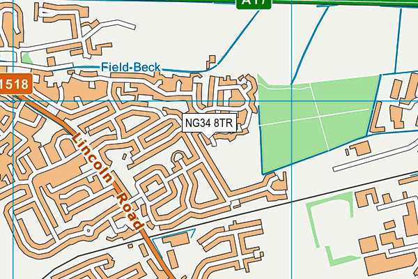 NG34 8TR map - OS VectorMap District (Ordnance Survey)