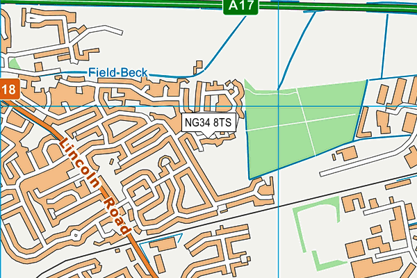 NG34 8TS map - OS VectorMap District (Ordnance Survey)