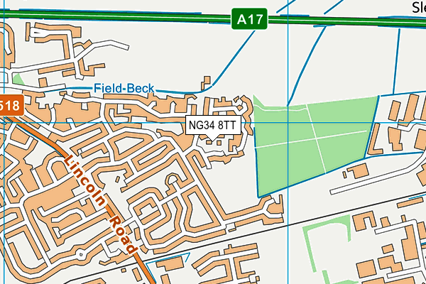 NG34 8TT map - OS VectorMap District (Ordnance Survey)