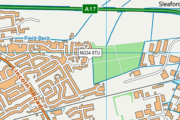 NG34 8TU map - OS VectorMap District (Ordnance Survey)