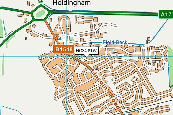 NG34 8TW map - OS VectorMap District (Ordnance Survey)