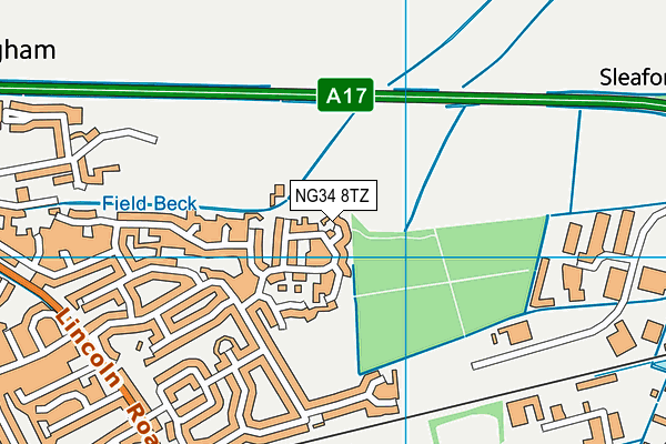 NG34 8TZ map - OS VectorMap District (Ordnance Survey)