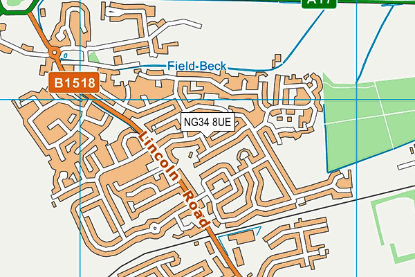 NG34 8UE map - OS VectorMap District (Ordnance Survey)