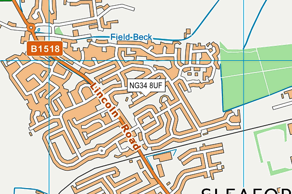 NG34 8UF map - OS VectorMap District (Ordnance Survey)