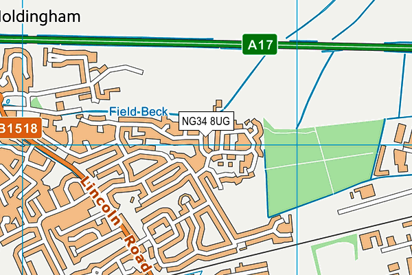 NG34 8UG map - OS VectorMap District (Ordnance Survey)