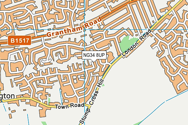 NG34 8UP map - OS VectorMap District (Ordnance Survey)