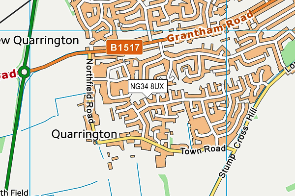 NG34 8UX map - OS VectorMap District (Ordnance Survey)