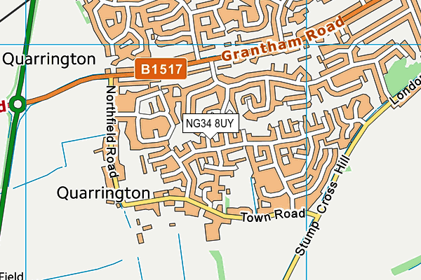 NG34 8UY map - OS VectorMap District (Ordnance Survey)