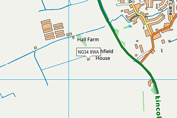 NG34 8WA map - OS VectorMap District (Ordnance Survey)