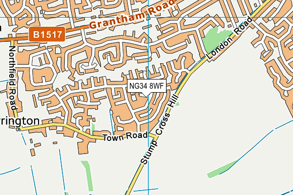 NG34 8WF map - OS VectorMap District (Ordnance Survey)