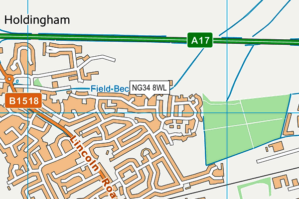 NG34 8WL map - OS VectorMap District (Ordnance Survey)