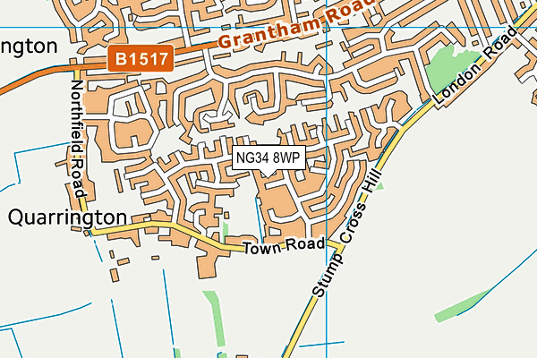 NG34 8WP map - OS VectorMap District (Ordnance Survey)