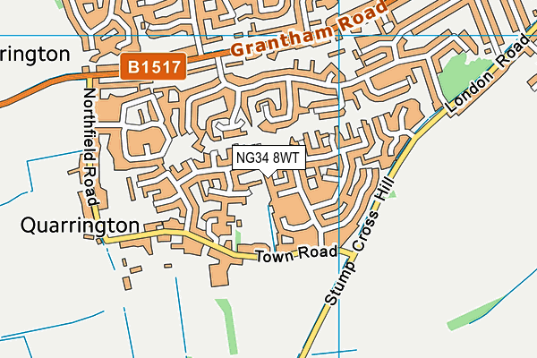 NG34 8WT map - OS VectorMap District (Ordnance Survey)