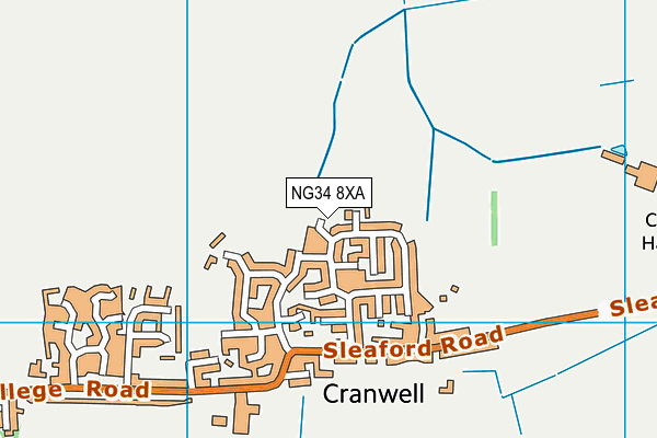 NG34 8XA map - OS VectorMap District (Ordnance Survey)