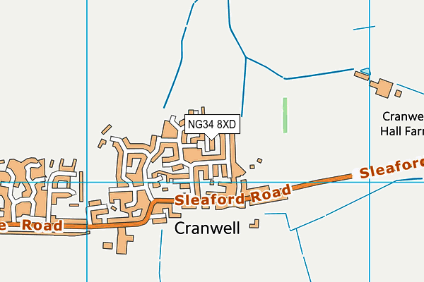 NG34 8XD map - OS VectorMap District (Ordnance Survey)