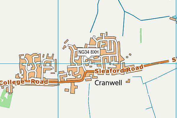 NG34 8XH map - OS VectorMap District (Ordnance Survey)