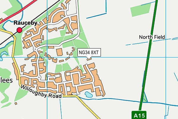 NG34 8XT map - OS VectorMap District (Ordnance Survey)