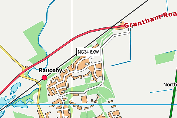 NG34 8XW map - OS VectorMap District (Ordnance Survey)