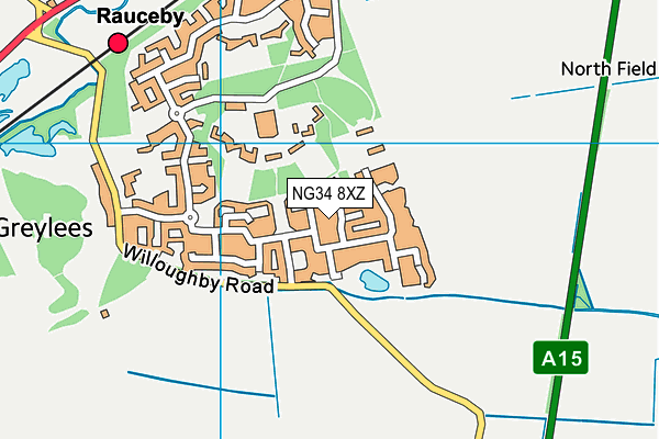 NG34 8XZ map - OS VectorMap District (Ordnance Survey)