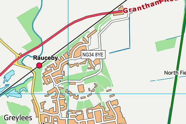 NG34 8YE map - OS VectorMap District (Ordnance Survey)