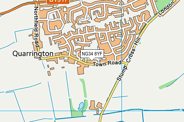 NG34 8YF map - OS VectorMap District (Ordnance Survey)