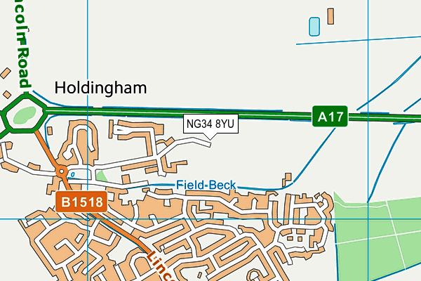 NG34 8YU map - OS VectorMap District (Ordnance Survey)