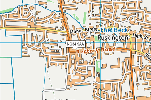 NG34 9AA map - OS VectorMap District (Ordnance Survey)