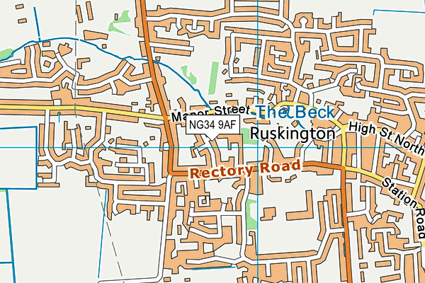 NG34 9AF map - OS VectorMap District (Ordnance Survey)