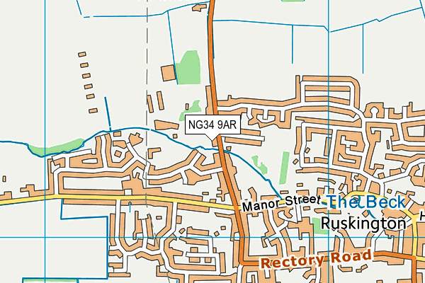 NG34 9AR map - OS VectorMap District (Ordnance Survey)