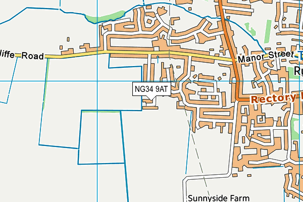 NG34 9AT map - OS VectorMap District (Ordnance Survey)