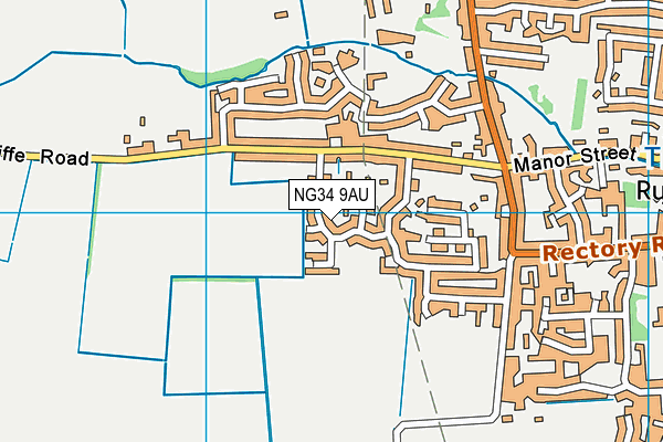 NG34 9AU map - OS VectorMap District (Ordnance Survey)