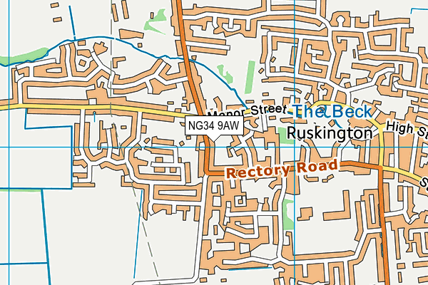 NG34 9AW map - OS VectorMap District (Ordnance Survey)