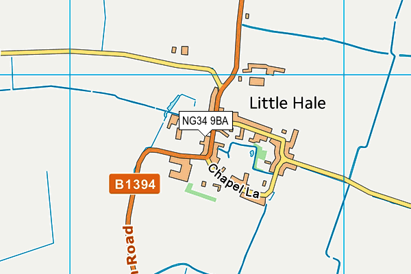 NG34 9BA map - OS VectorMap District (Ordnance Survey)