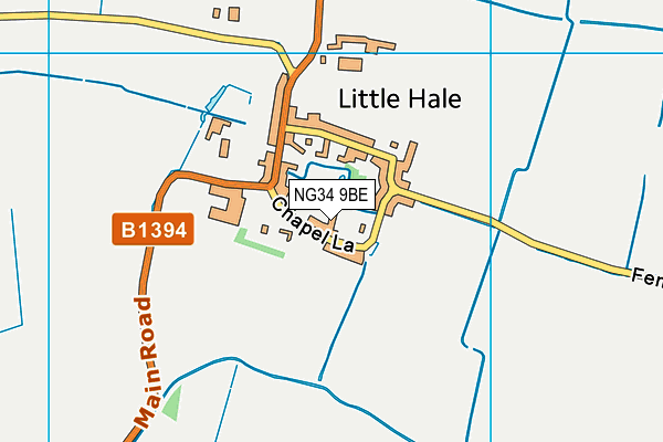 NG34 9BE map - OS VectorMap District (Ordnance Survey)