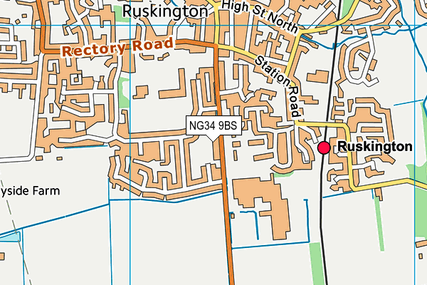 NG34 9BS map - OS VectorMap District (Ordnance Survey)