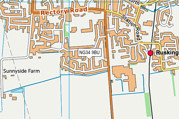 NG34 9BU map - OS VectorMap District (Ordnance Survey)