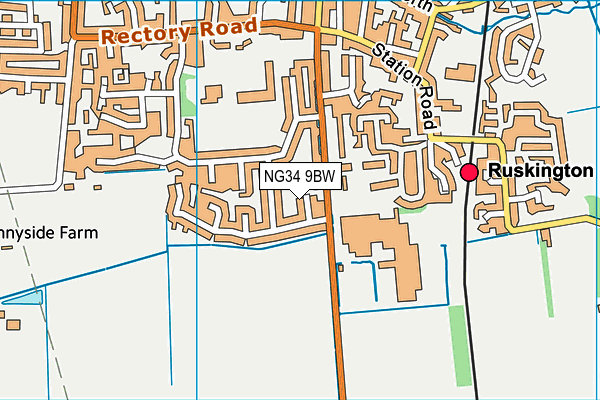 NG34 9BW map - OS VectorMap District (Ordnance Survey)