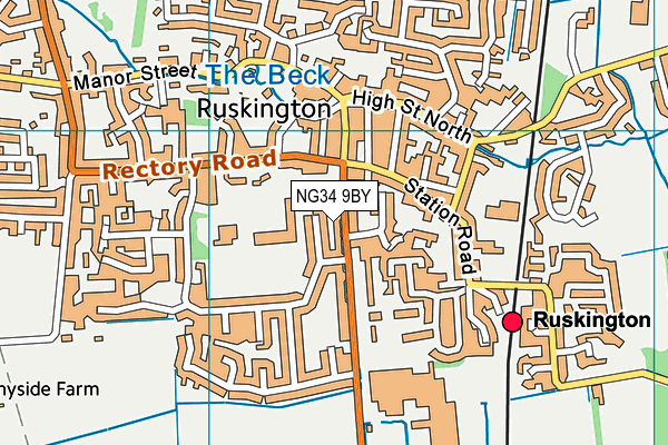 NG34 9BY map - OS VectorMap District (Ordnance Survey)