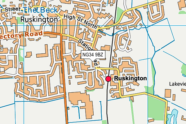 NG34 9BZ map - OS VectorMap District (Ordnance Survey)