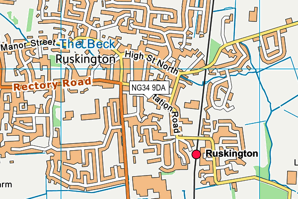 NG34 9DA map - OS VectorMap District (Ordnance Survey)