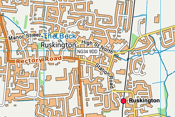 NG34 9DD map - OS VectorMap District (Ordnance Survey)