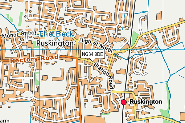 NG34 9DE map - OS VectorMap District (Ordnance Survey)