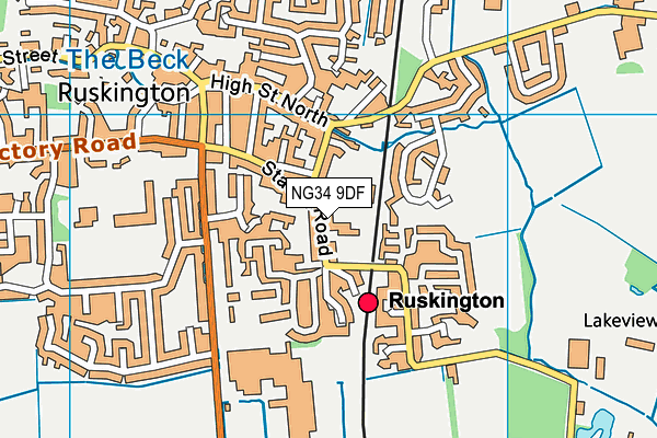 NG34 9DF map - OS VectorMap District (Ordnance Survey)