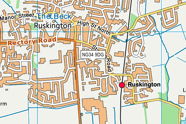 NG34 9DG map - OS VectorMap District (Ordnance Survey)