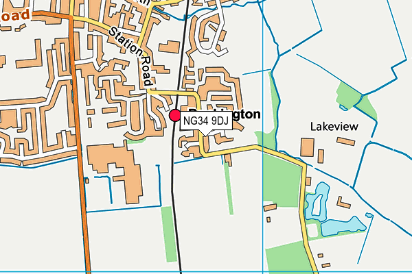 NG34 9DJ map - OS VectorMap District (Ordnance Survey)