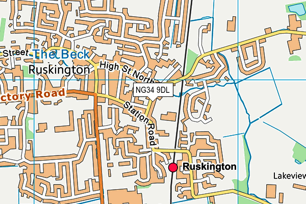 Ruskington Chestnut Street Church of England Academy map (NG34 9DL) - OS VectorMap District (Ordnance Survey)