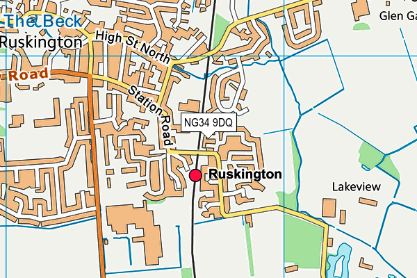 NG34 9DQ map - OS VectorMap District (Ordnance Survey)