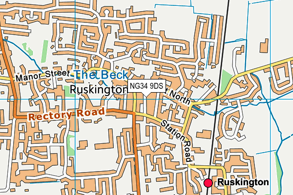 NG34 9DS map - OS VectorMap District (Ordnance Survey)